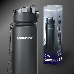 Aquaphor City Butelka filtrująca bidon na wodę czarna 0,5l + filtr