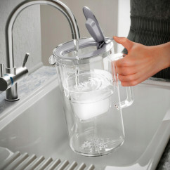 Dzbanek filtrujący szklany Aquaphor Glass Szary + 10 Filtrów (1Mg+9AP)
