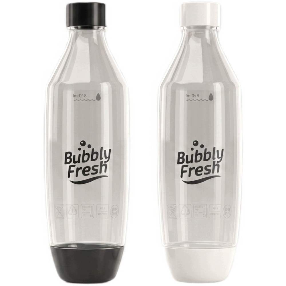 Butelki BUBBLYFRESH do saturatora SodaStream Czarna / Biała 1L 2 sztuki