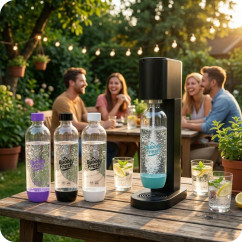 Butelka na wodę BubblyFresh Slim do Saturatora SodaStream Granatowa 1L