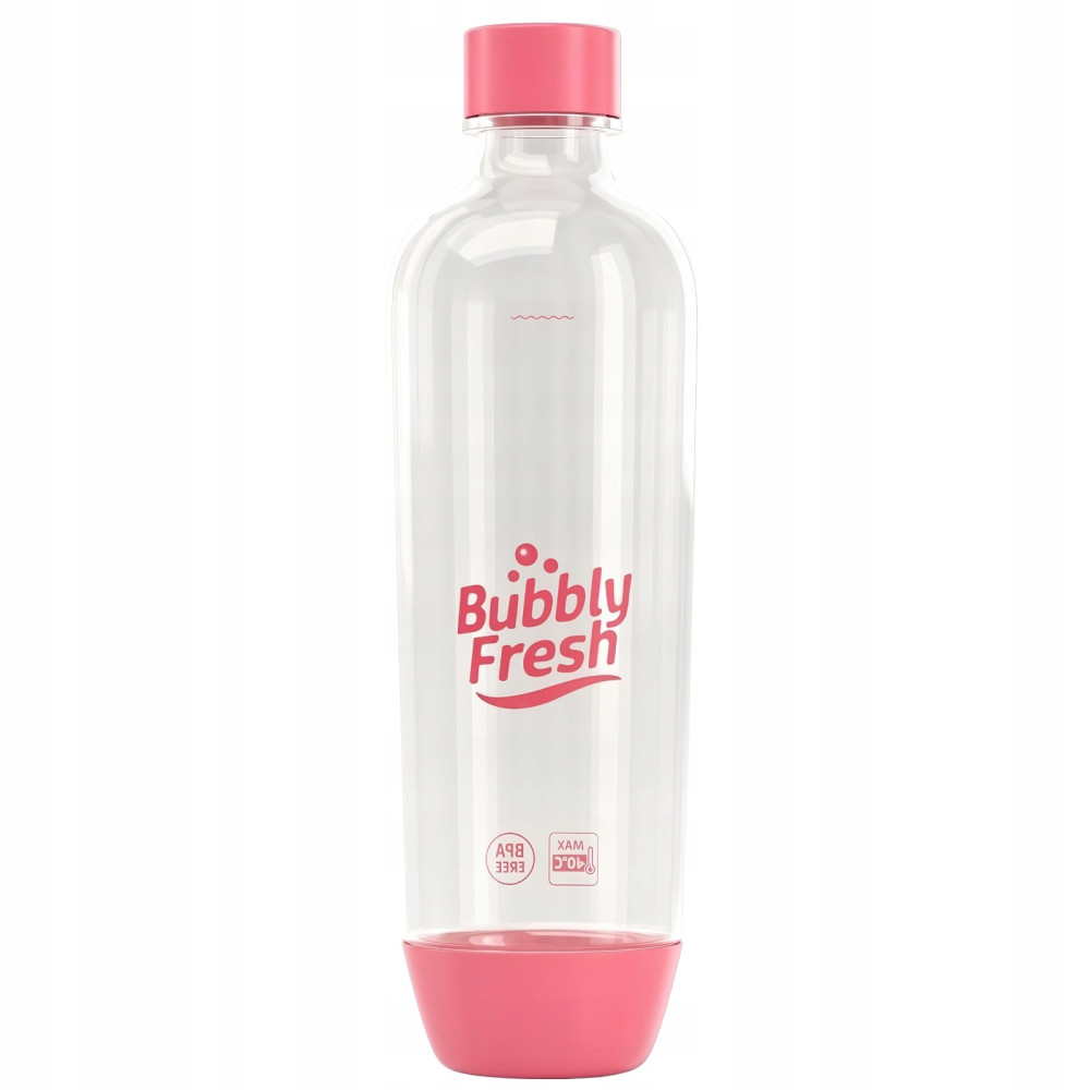Butelka na wodę BubblyFresh Slim do Saturatora SodaStream Różowa 1L