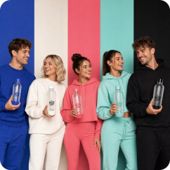 Butelka na wodę BubblyFresh Slim do Saturatora SodaStream Różowa 1L