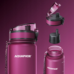 Aquaphor City Butelka filtrująca bidon na wodę z filtrem bordowa 650 ml
