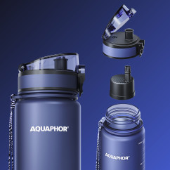 Aquaphor City Butelka filtrująca bidon na wodę z filtrem granatowa 650 ml