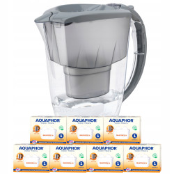 Dzbanek Filtrujący Aquaphor Amethyst 2,8L + 7 wkładów Maxfor+ H Szary