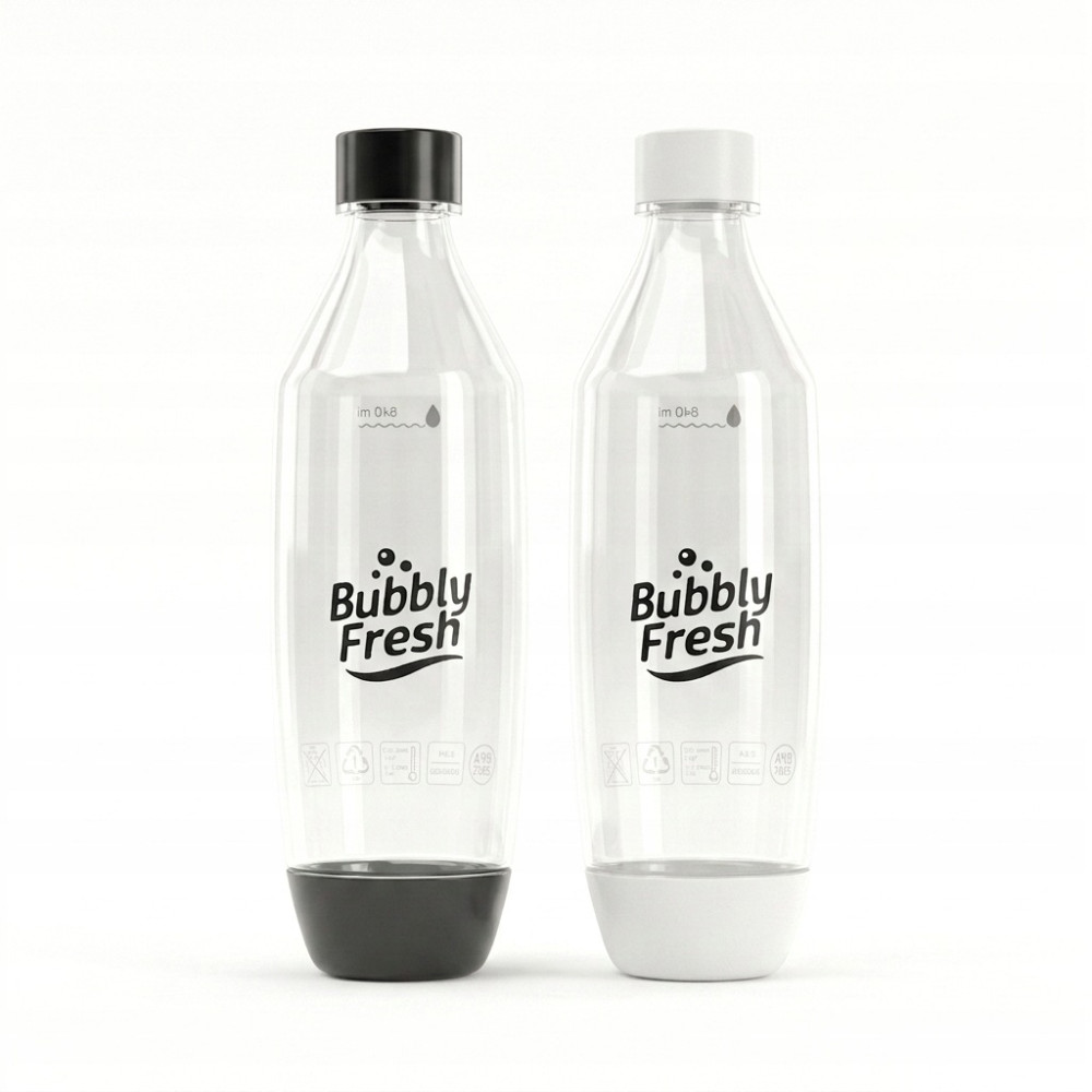 Butelki BUBBLYFRESH do Saturatora Sodastream Czarna i Biała 1L