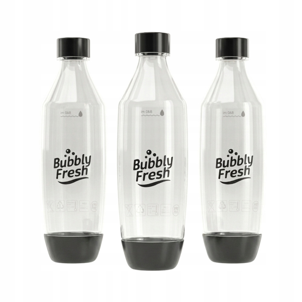 Butelki BUBBLYFRESH do Saturatora Sodastream 3x Czarna 1L