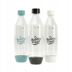 Butelki BUBBLYFRESH do Saturatora Sodastream Niebieska, Biała i Czarna 1L