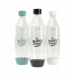 Butelki BUBBLYFRESH do Saturatora Sodastream Niebieska, Biała i Czarna 1L