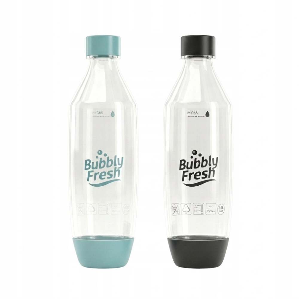 Butelki BUBBLYFRESH do Saturatora Sodastream 2x Niebieska i Czarna 1L
