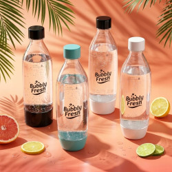 Butelki BUBBLYFRESH do Saturatora Sodastream 2x Niebieska i Czarna 1L