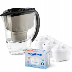 Dzbanek filtrujący Aquaphor Amethyst 2,8 l + 3 wkłady, czarny