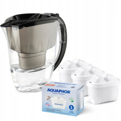 Dzbanek filtrujący Aquaphor Amethyst 2,8 l + 3 wkłady, czarny