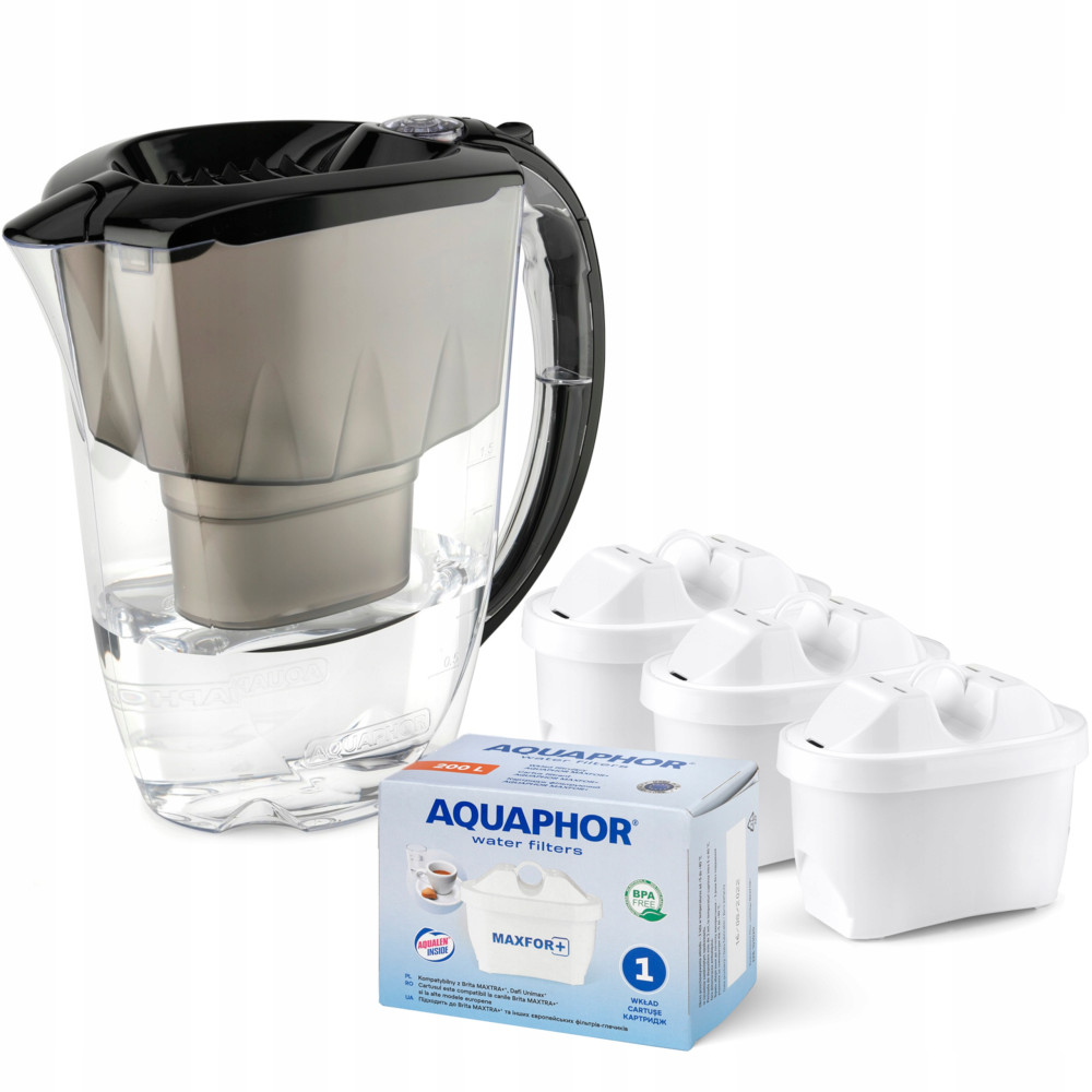 Dzbanek filtrujący Aquaphor Amethyst 2,8 l + 3 wkłady, czarny Dzbanek filtrujący Aquaphor Amethyst 2,8 l + 3 wkłady, czarny