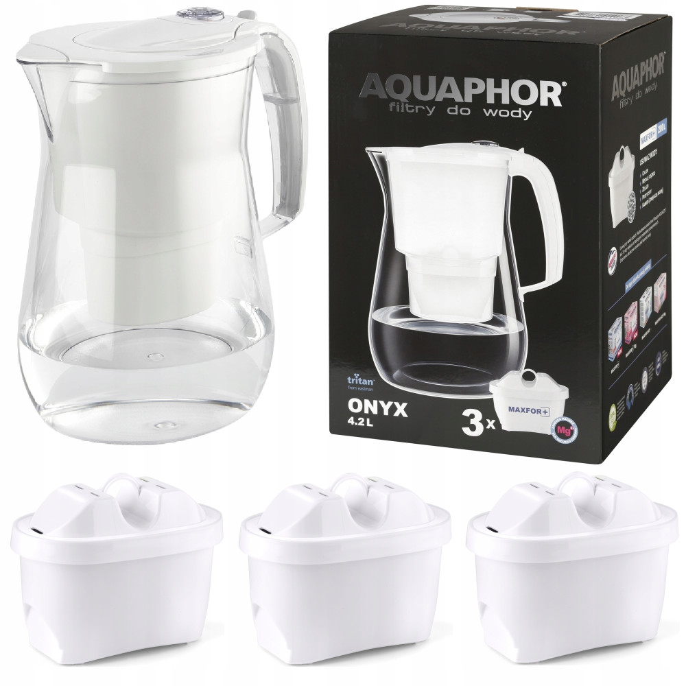 Dzbanek filtrujący Aquaphor Onyx 4,2 l + 3 wkłady, biały Dzbanek filtrujący Aquaphor Onyx 4,2 l + 3 wkłady, biały