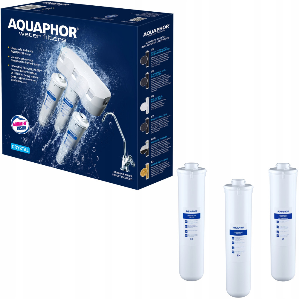 Podzlewozmywakowy filtr do wody Aquaphor Kryształ H + komplet wkładów Podzlewozmywakowy filtr do wody Aquaphor Kryształ H + komplet wkładów