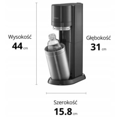 Saturator do wody SODASTREAM DUO Czarny + 2x butelka + syrop Pepsi