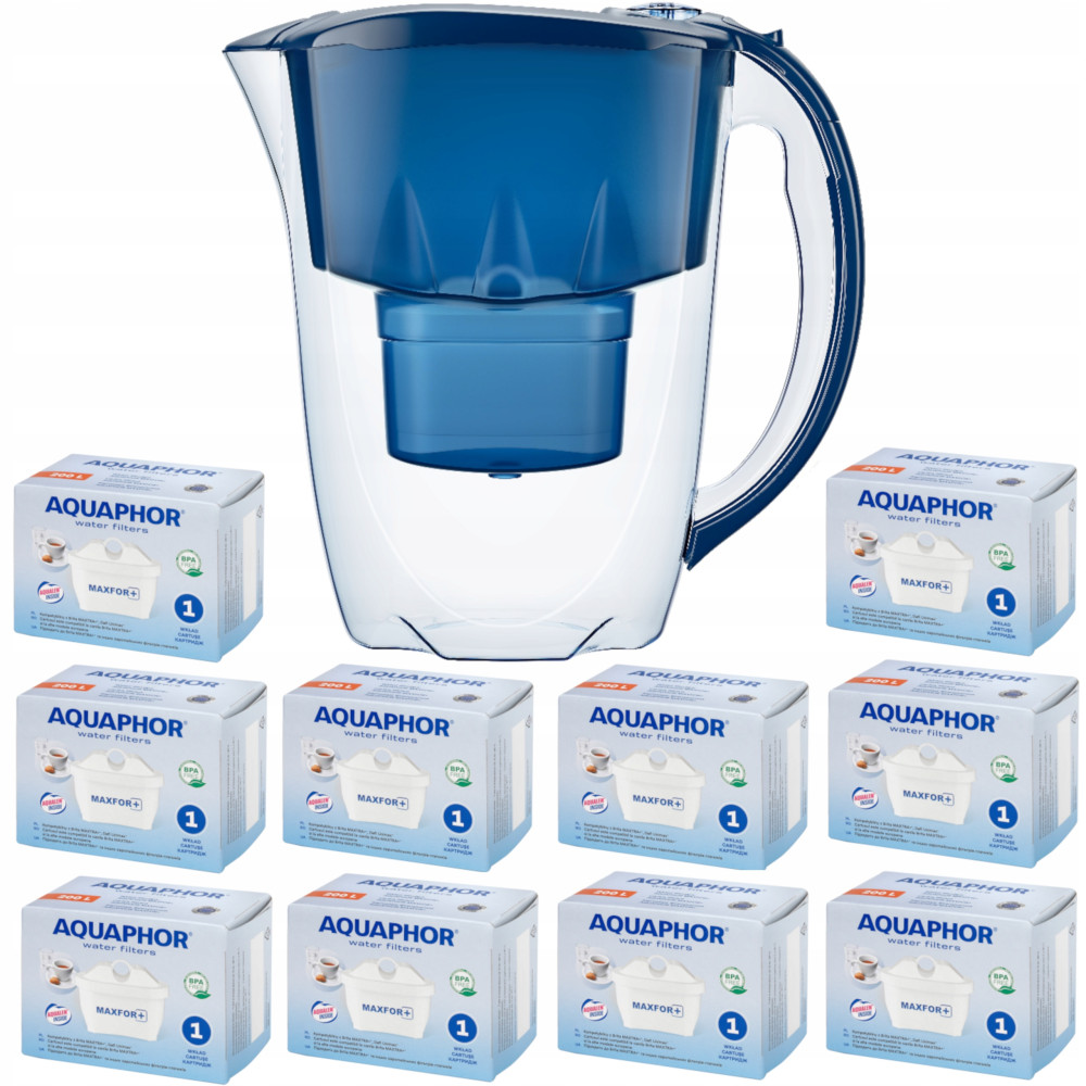 Dzbanek filtrujący Aquaphor Amethyst 2,8 l + 10 wkładów, niebieski Dzbanek filtrujący Aquaphor Amethyst 2,8 l + 10 wkładów, niebieski