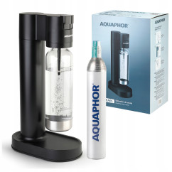 Saturator AQUAPHOR PEARL do Gazowania Wody Czarny + Butelka + Butla z Gazem