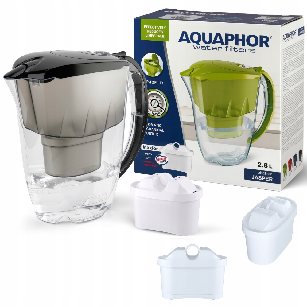 Dzbanek filtrujący Aquaphor Jasper 2,8 l + 1 wkład, czarny Dzbanek filtrujący Aquaphor Jasper 2,8 l + 1 wkład, czarny