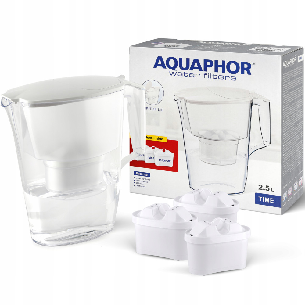 Dzbanek filtrujący Aquaphor Time 2,5 l + 1 wkład, biały Dzbanek filtrujący Aquaphor Time 2,5 l + 1 wkład, biały