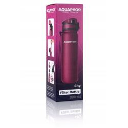 Butelka filtrująca Aquaphor City 500 ml, bordowa