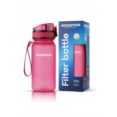 Butelka Aquaphor City 350 ml z filtrem węglowym różowa bidon na spacer