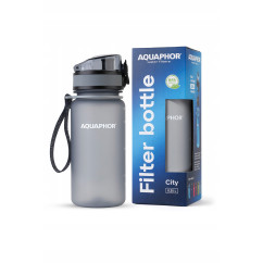 Mała Butelka Filtrująca dla Dziecka do Szkoły Aquaphor City 350 ml Szara