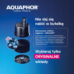 Mała Butelka Filtrująca dla Dziecka do Szkoły Aquaphor City 350 ml Szara